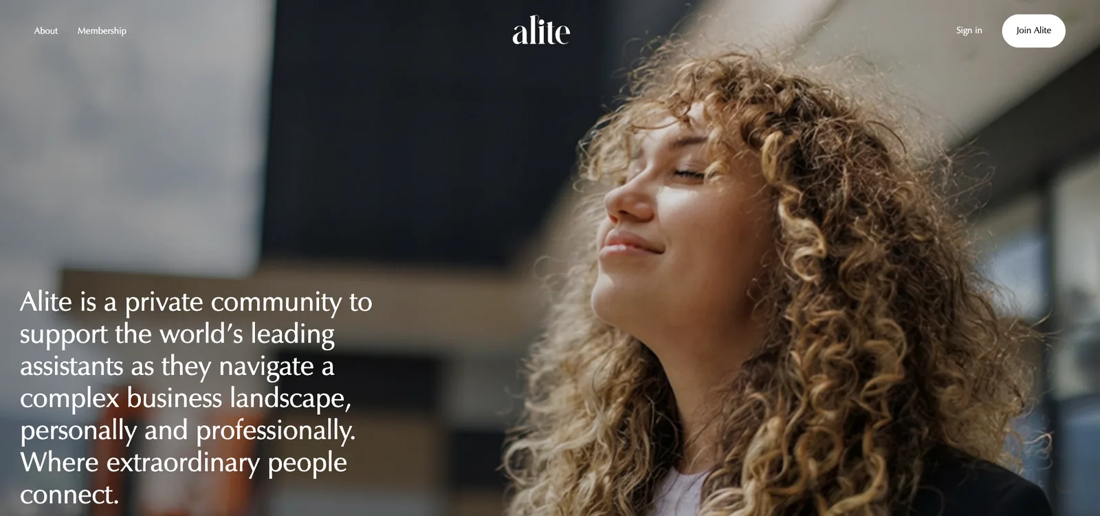 The public homepage of alite.global; member areas stay behind the door