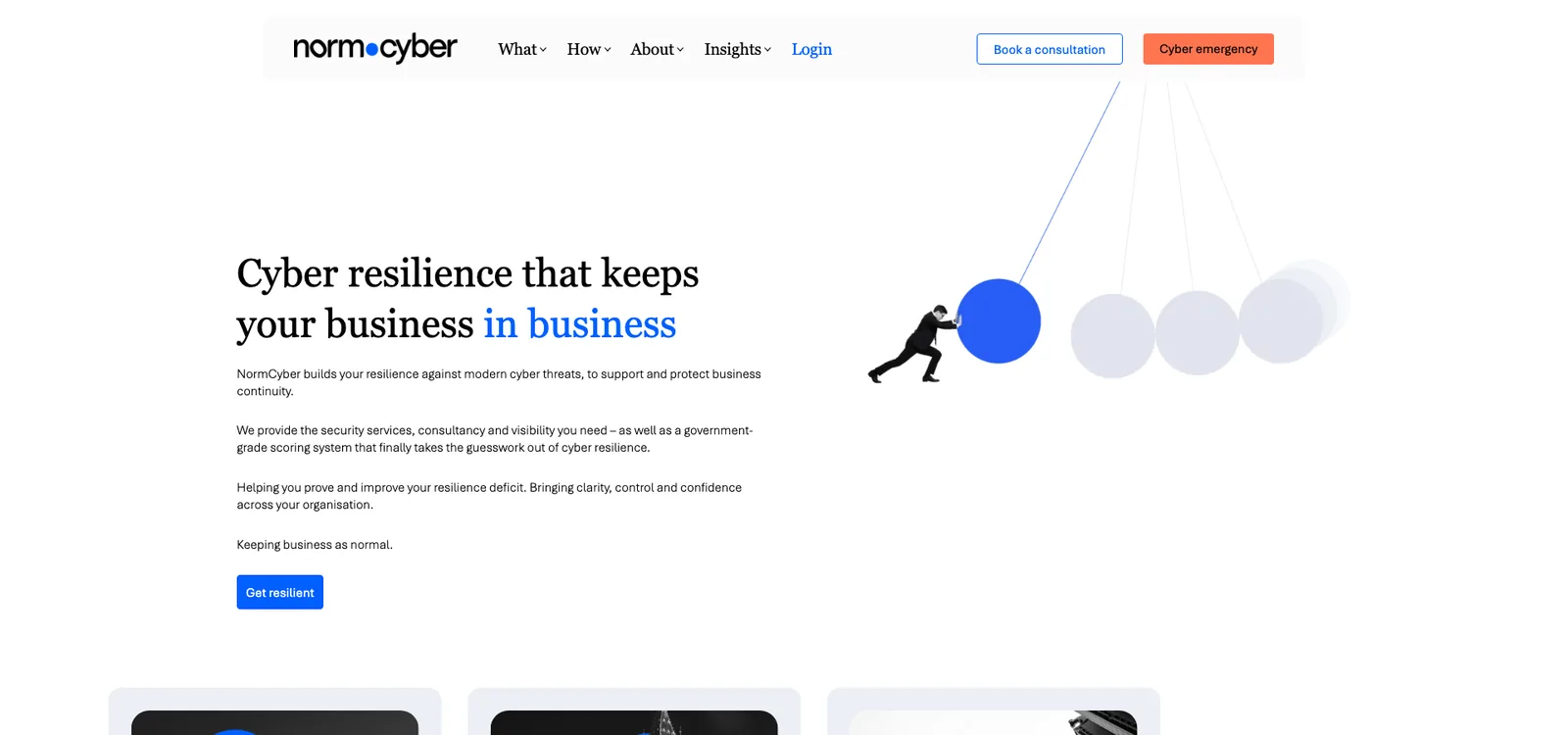The normcyber.com homepage